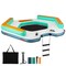 Multi-Color Inflatable Floating Dock with Detachable Ladder and Lounge Mesh
